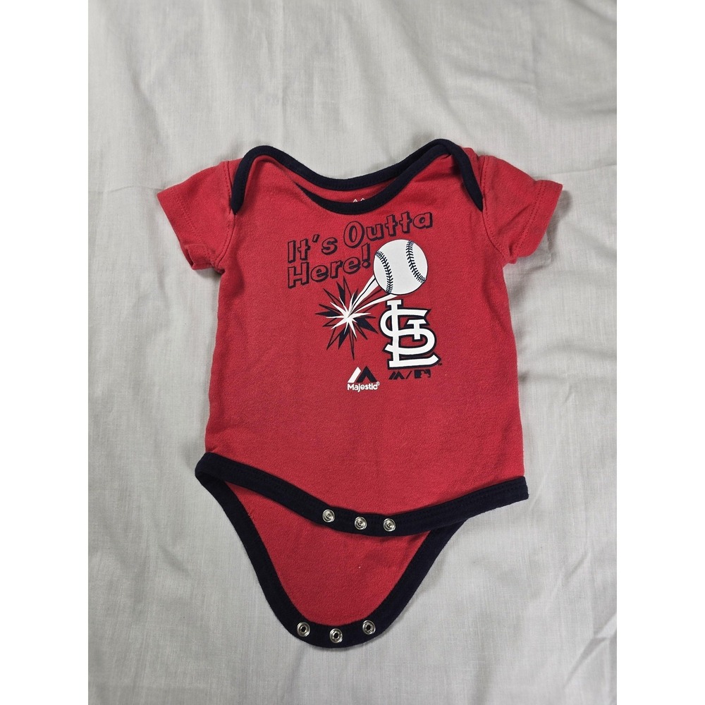 St. Louis Cardinals Bodysuit Infant Boys 0-3 Months Red MLB Baseball Majestic